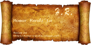 Homor Renáta névjegykártya